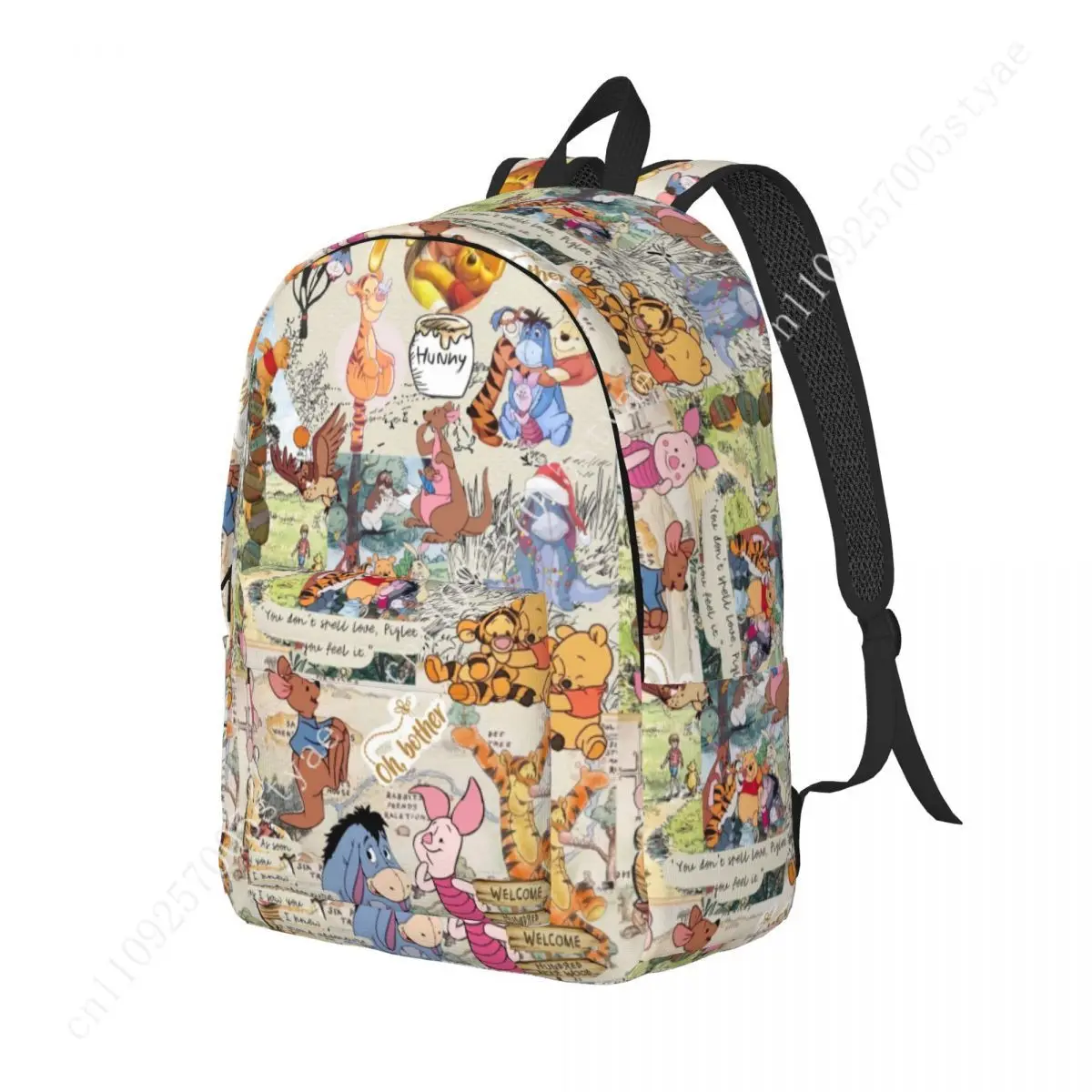 Фото Холщовый рюкзак My Friends Tigger Pooh на заказ для мужчин и женщин, школьный рюкзак, подходит для 15-дюймовых сумок для ноутбуков №2