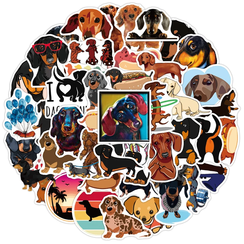 

10/30/50Pcs Cute Animal Sausagedog Stickers for DIY Diary Suitcase Scrapbooking Mobile Phone Laptop Cartoon Stickers Kids Toys