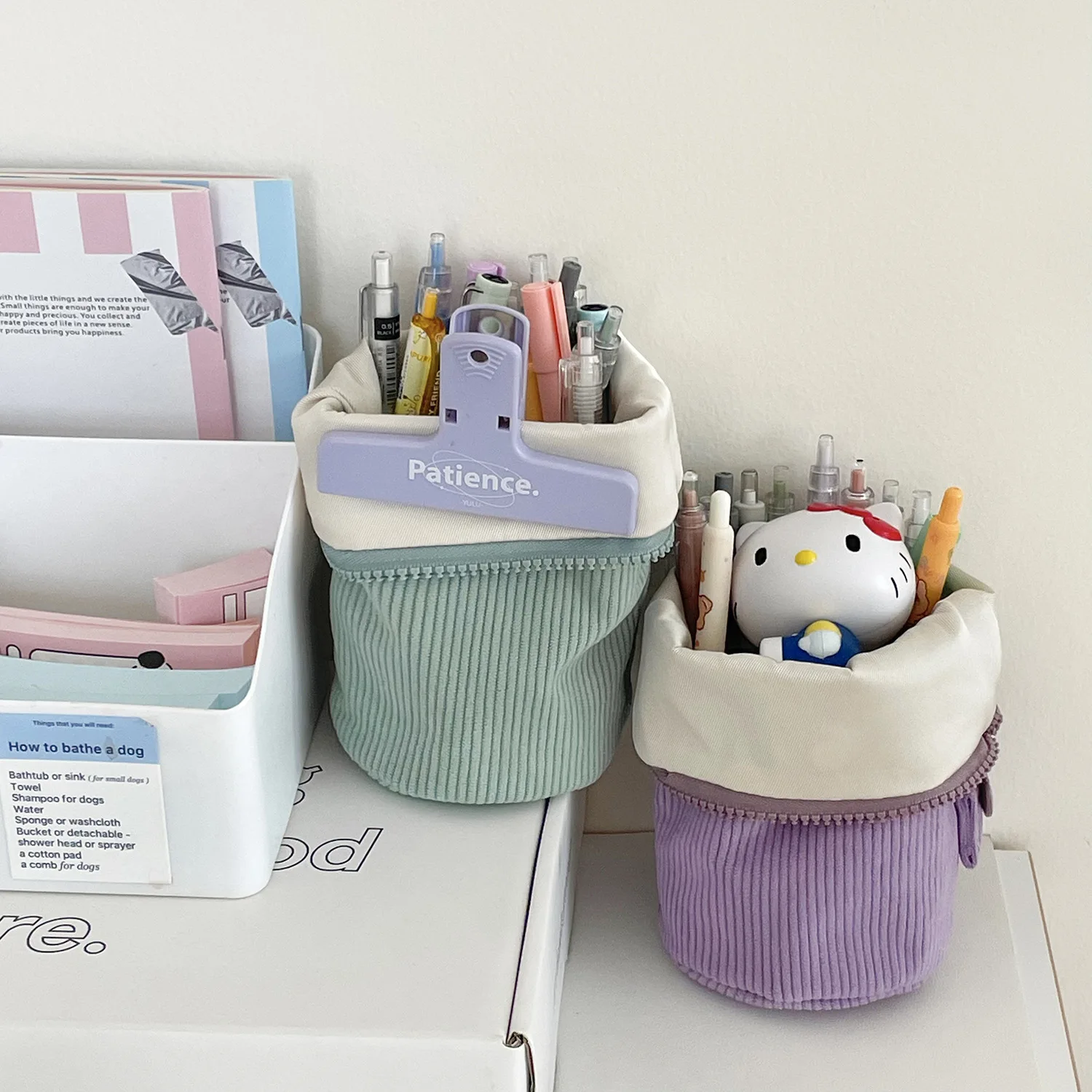 Вельветовый Карандаш Большой Емкости Милый Мультяшный Пенал Женский