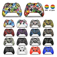 silicone protective skin case for xbox one slim controller protector camouflage gamepad cover with 2 free grips caps