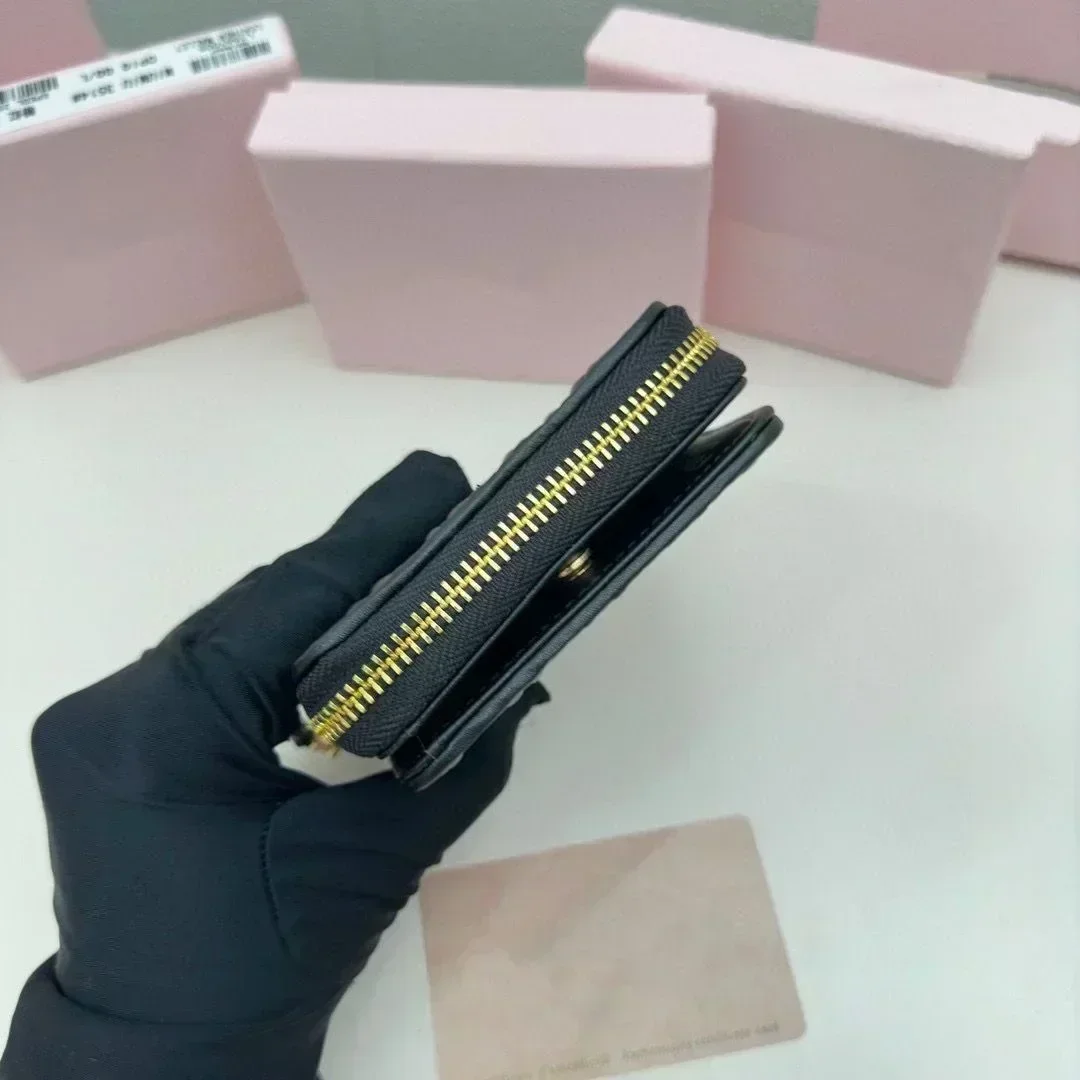 Настоящая кожаная женская сумка для карт денег на молнии модный брендовый
