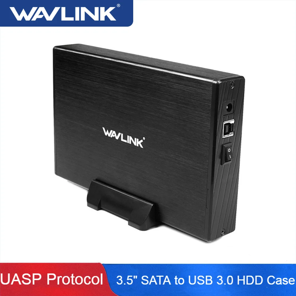 

Wavlink алюминиевый 3,5-дюймовый корпус жесткого диска USB 3,0 для SATA HDD SSD чехол/коробка емкость до 10 ТБ Внешний USB3.0 HDD Чехол