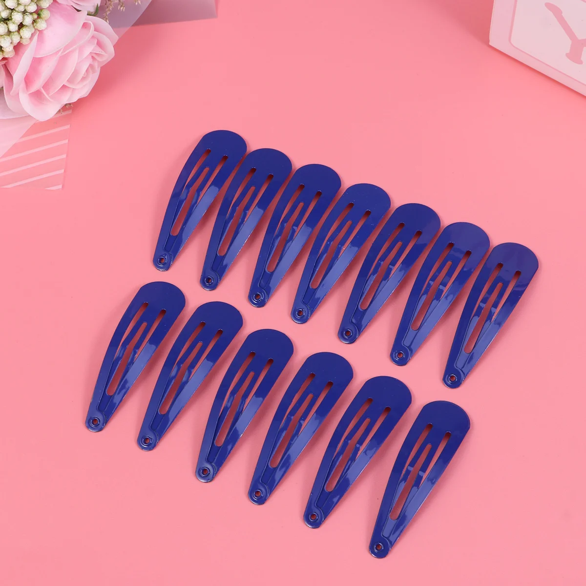 

2 Inch Snap Hair Clips Barrettes 50pcs Royal Blue Styling Hair Clips Simple Hairpins Barrette for