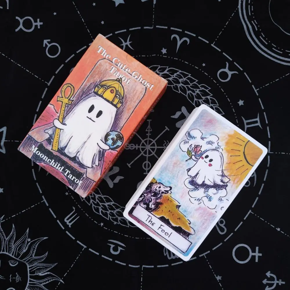 2022 New English Card Deck The Cute Ghost Tarot 78 Lovely Design Cards For Children Toys Puzzle Board Game Holiday Party Gift
