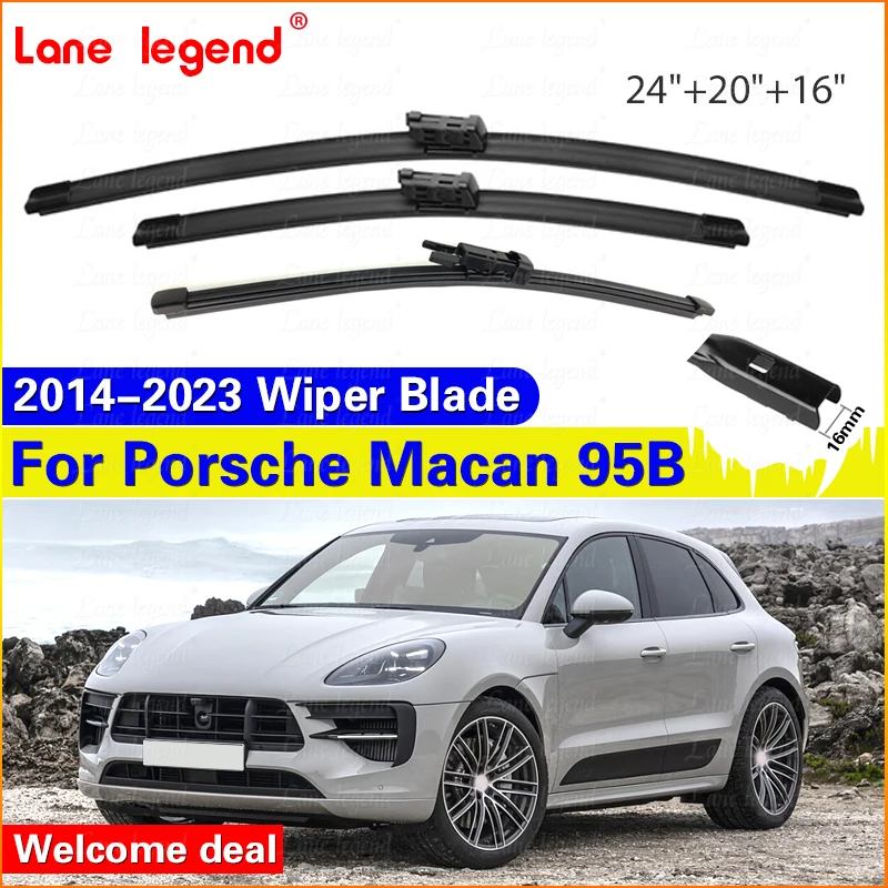 

Для Porsche Macan 95B 2014-2023 24 "+ 20" + 16 "передние и задние щетки стеклоочистителя лобовое стекло резак для окон аксессуары 2015 2016
