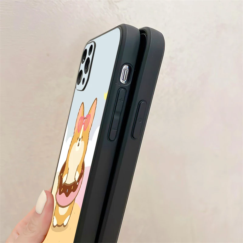 Чехол для телефона с мультяшной собакой корги силиконовый чехол iPhone 11 12 13 Pro Max Mini X