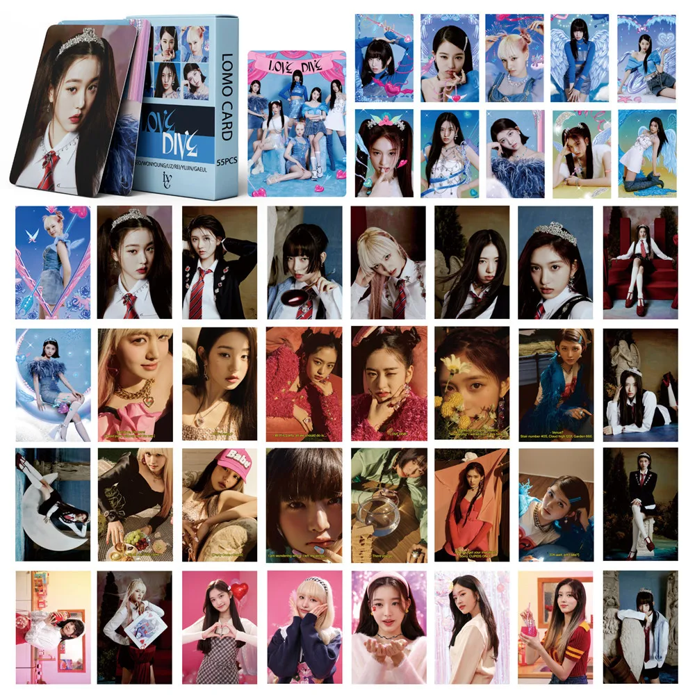 

55 шт./компл. Kpop IVE открытка новый альбом любовь погружение ЛОМО карта фотопечать открытки корейский постер картина Поклонники Коллекция под...