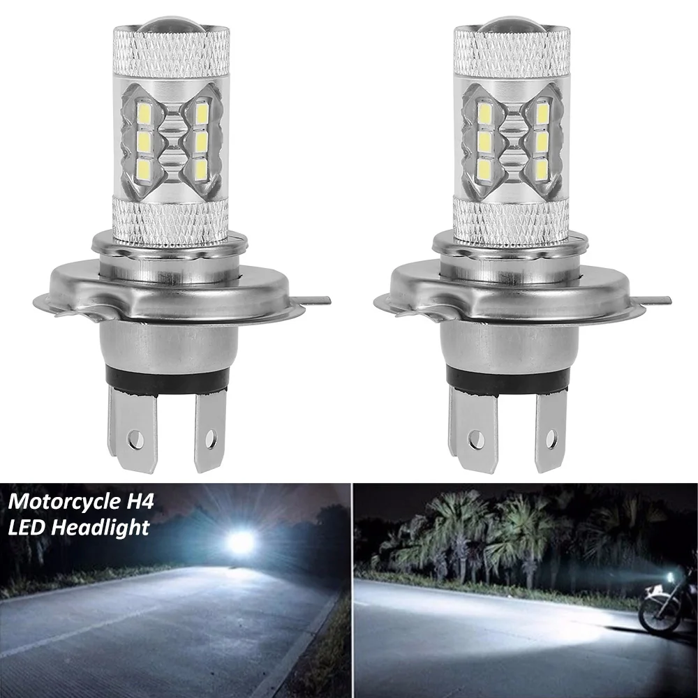 

New 2Pcs Fog Lights H4 LED Fog Light Bulbs 12V 80W 6000K Motorcycle Front Fog Light Bulbs 1500LM Electric Cars Light Bulbs for