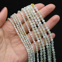 natural stone prehnite beads loose faceted round bead for jewelry making diy women bracelet necklace accessories