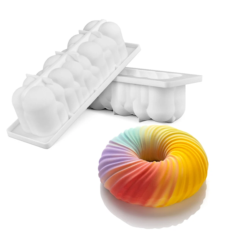 Molde de silicona con diseño de burbujas de lana para Mousse, utensilio de cocina con forma de calabaza, para postres y Chocolate