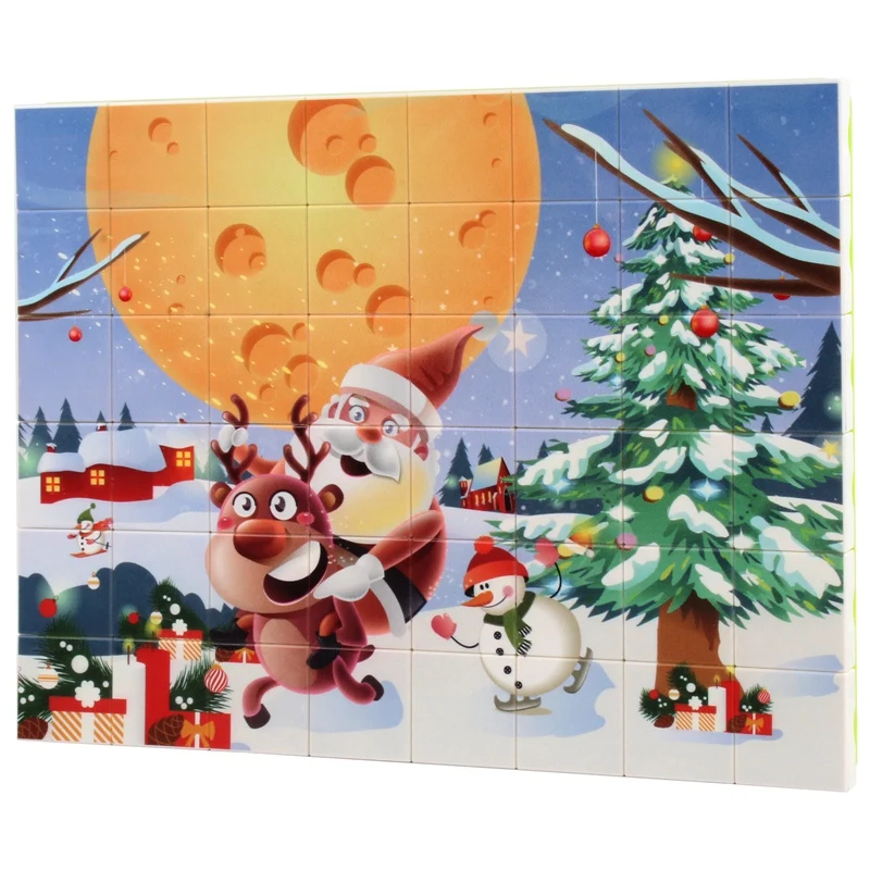 

48PCS 3D Jigsaw Cubes Puzzlesd Animal Plastic Building Block DIY Assembled Combination Puzzle Toys