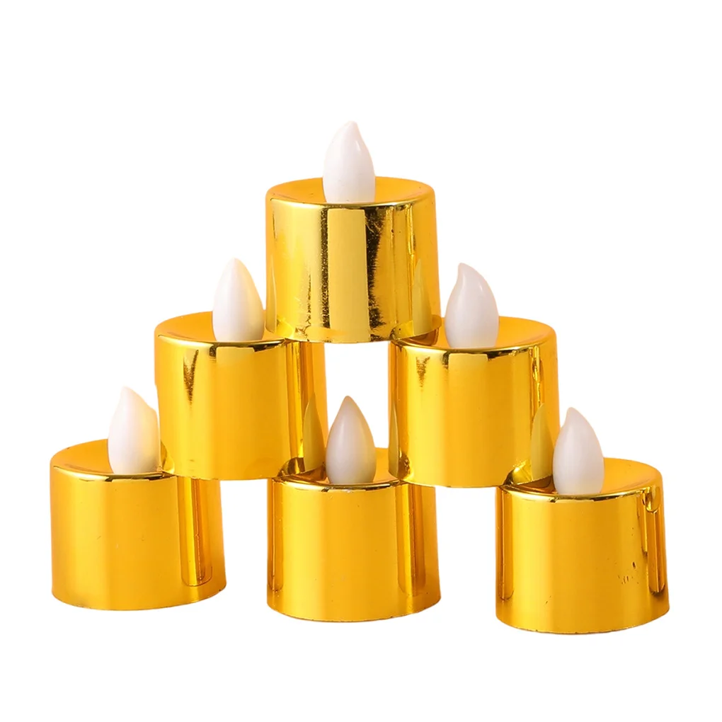 

1 Set Electric Tealights Realistic Home Adornment Flameless Fake Candles Simulated Candle for Festival Celebration