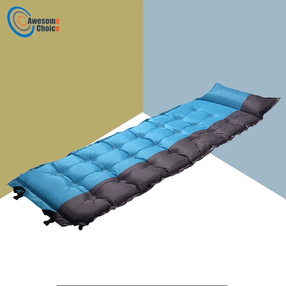 

Inflatable Mattress Cushion Sleeping Bag Mat Fast Filling Air Moistureproof Camping Beach Mat with Pillow Sleeping Pad