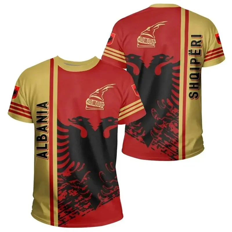 Футболки с графическим принтом флага Албании футболка 3D албанской национальной