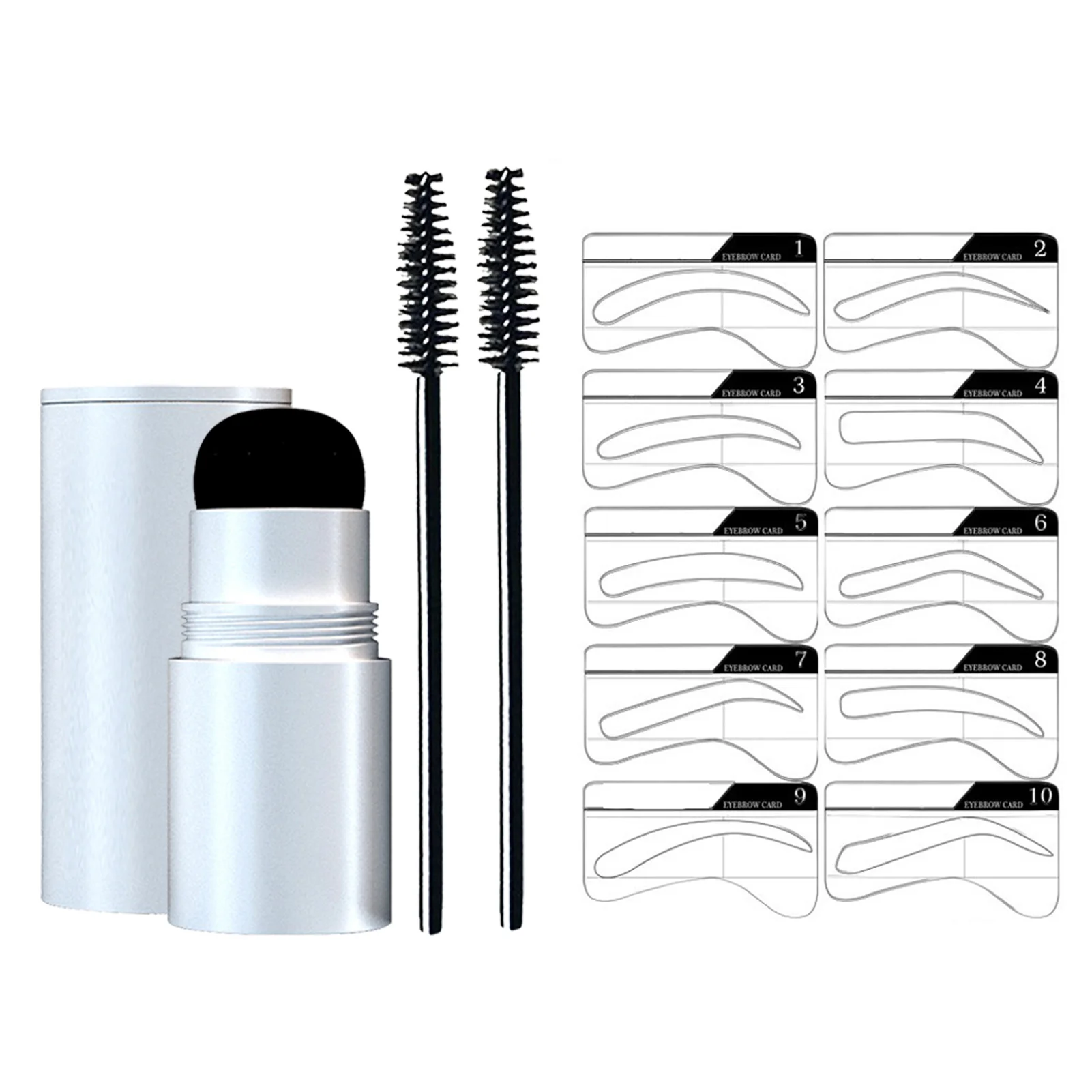 

Штамп для бровей и набор для придания формы водостойкий долговечный набор штампов и трафаретов для бровей с 2 кистями для бровей и 10 шт.