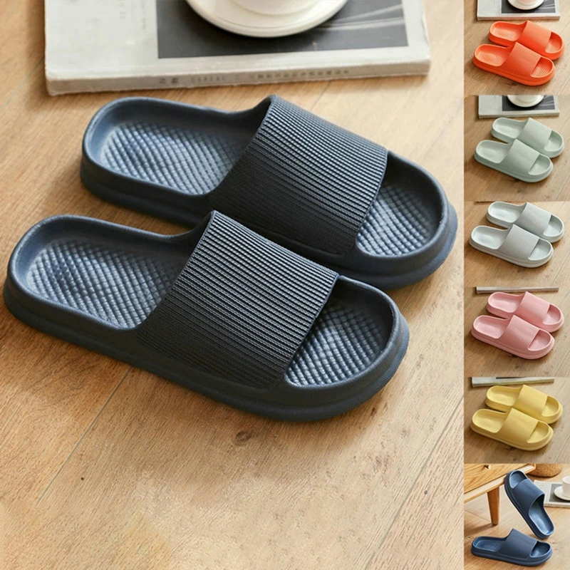 Home Soft Slippers Women Bathroom Slippers Men Thick Bottom Slippers Couple Outdoor Use Slippers