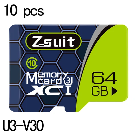 10 шт./партия карта памяти 64 Гб мини SD карта U3 V10 TF карта высокоскоростная флеш-карта 128 ГБ для камеры телефона дрона TF карта