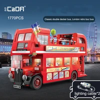 cada london classics sightseeing tour bus bricks model 1770pcs city moc building blocks set double layer retro car toys gift