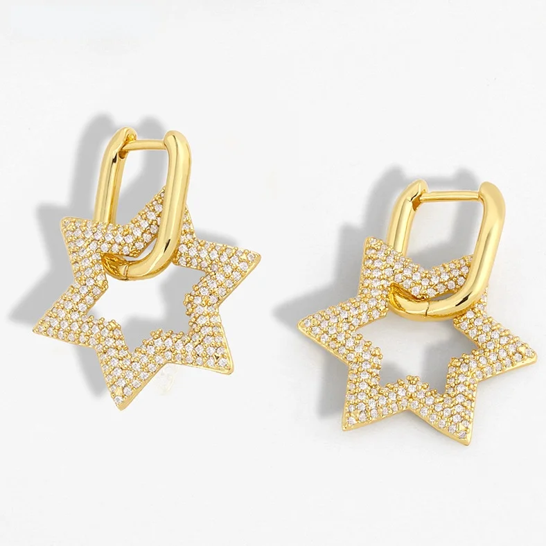 

Fashion Geometric Oval Big Hoop Earrings Creativity Vintage Star Dangle Drop Earrings for 2021 Jewelry Ear Rings for Women