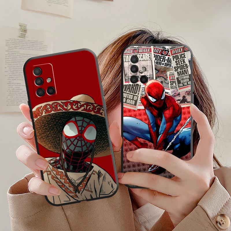 

Marvel's Spider-Man Phone Cases For Samsung A51 5G A72 A52 A71 5G A32 5G Luxury Ultra Funda ShockProof Original Back Cover