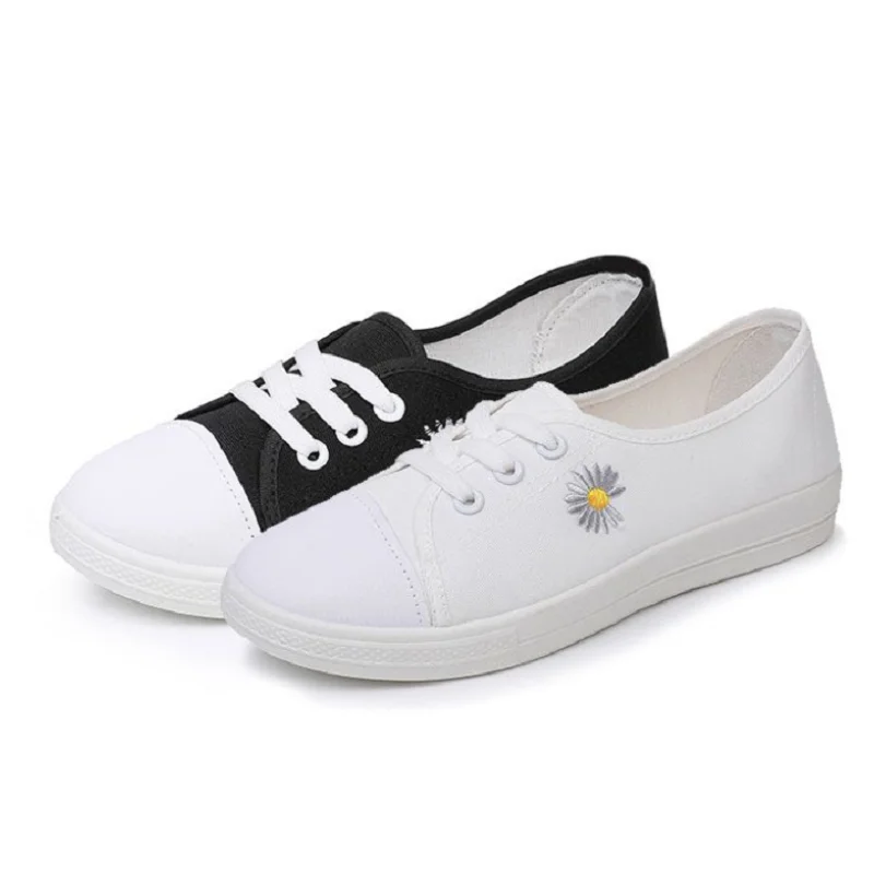 zapatos de mujer женские милые белые туфли на шнуровке с круглым носком и цветочным