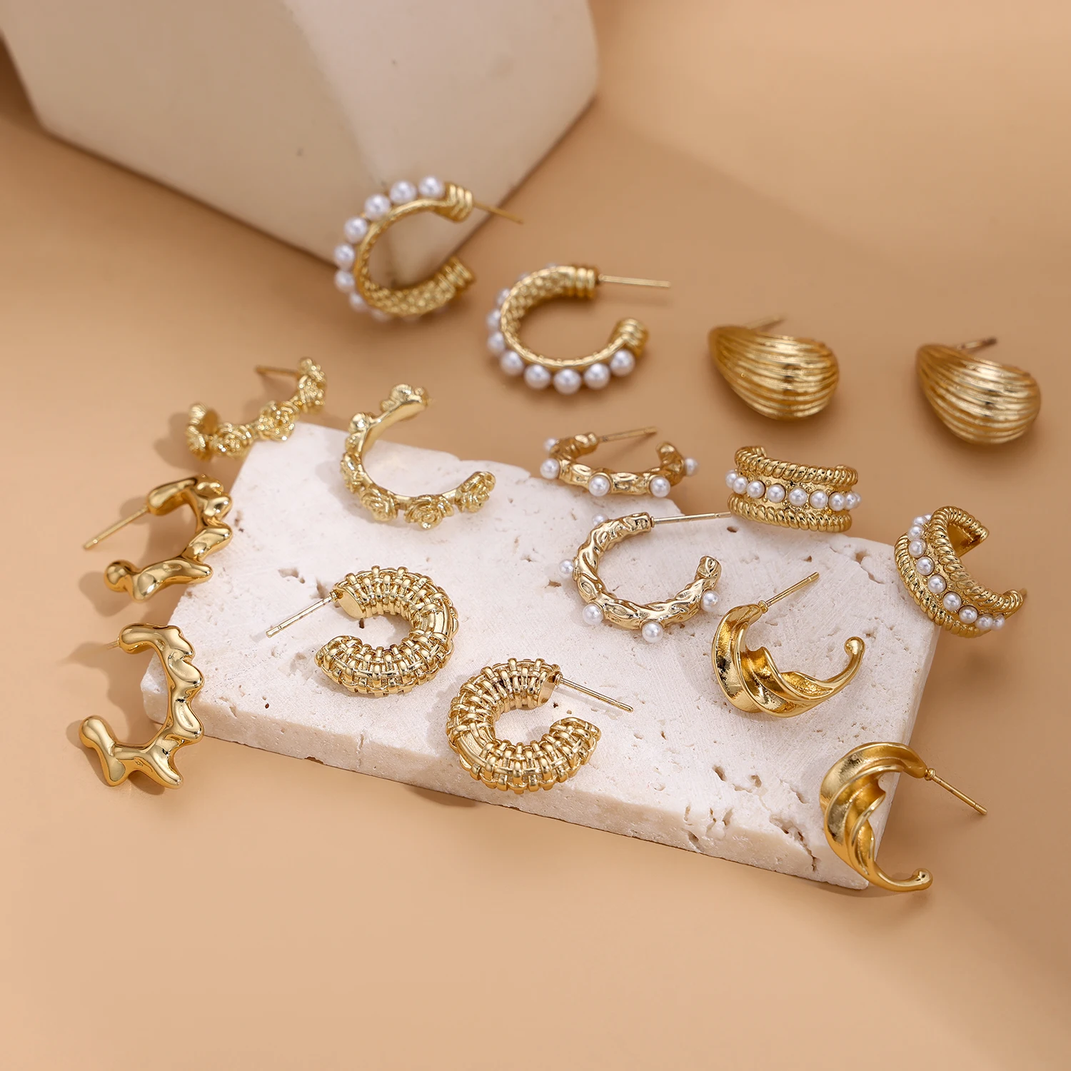 Женские винтажные серьги из нержавеющей стали с жемчугом