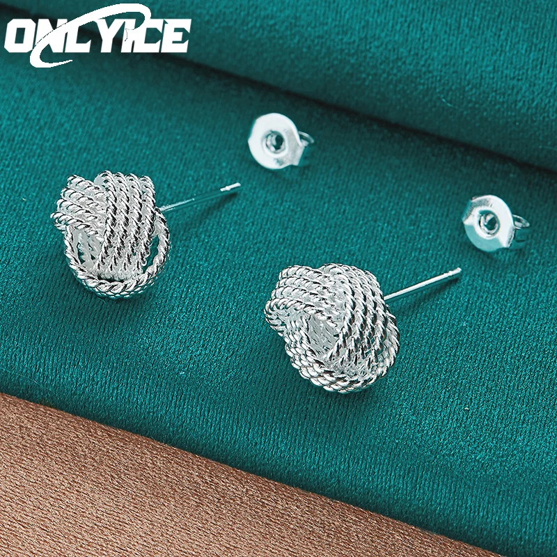 

Charm 925 Sterling Silver Earring For Women Round Soft Winding Stud Earrings Fashion Wedding Party Elegant Jewelry Accessories
