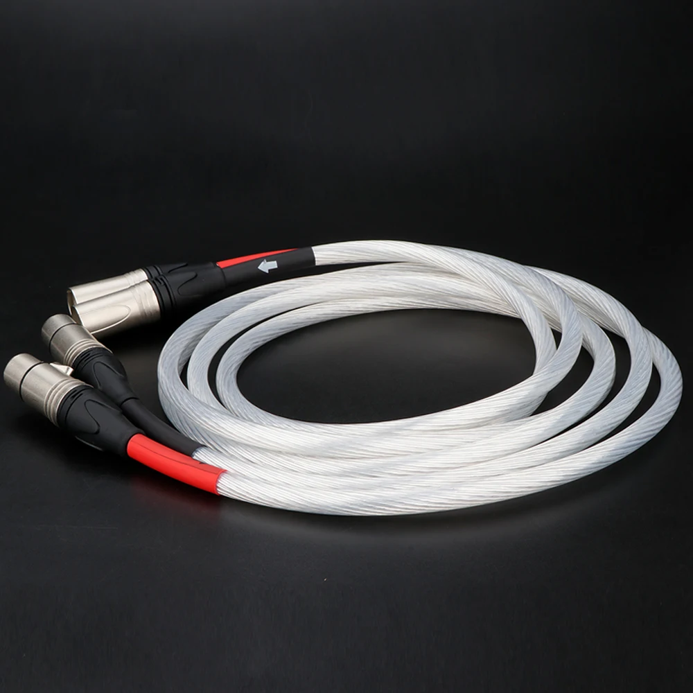 Hi-Fi XLR Hi-end Hifi кабель с покрытием из чистого серебра 5N OCC аудио 2 Male к Female Plug баланс Line