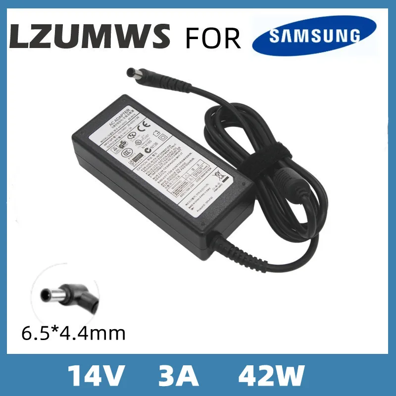 Адаптер для ЖК-монитора Samsung BX2235 S23A300B S19A300B S20A300B S22A100N S19A100N S22A200B S22A300B, 14 В, 3 А, 6,5x4,4 мм