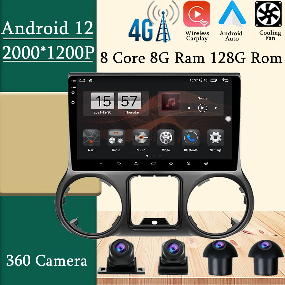 

Android 12 Car Radio Multimedia Video Player Auto For Jeep Wrangler 3 JK 2011-2014 Navigation GPS BT No DVD