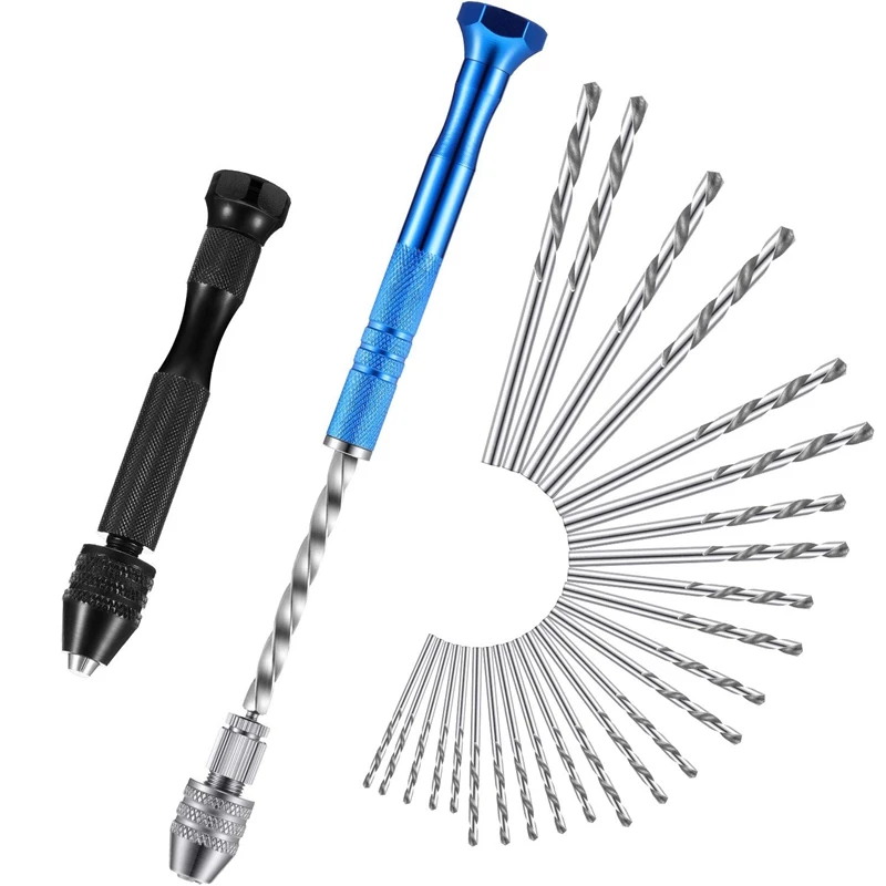 

Semi-Automatic Spiral Hand Drill Rotating Tool,25PCS 0.5-3 Mm Drill Bits,For Resin Craft DIY Jewelry