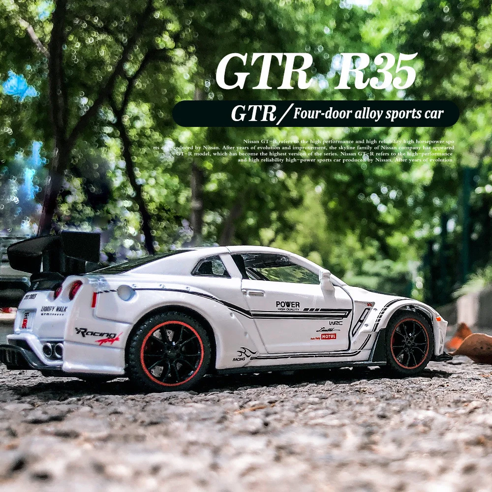 Модель спортивного автомобиля Nissan GTR R35 в масштабе 1:32 модель из сплава литой под