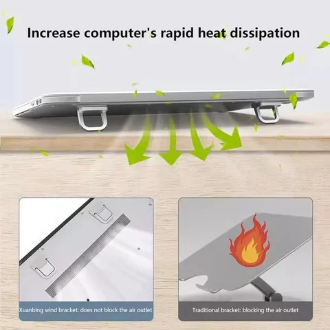 Universal, 1 пара, складная подставка для ноутбука, домашний невидимый нескользящий кронштейн для ноутбука, алюминиевый сплав для MacBook HP Dell Lenovo