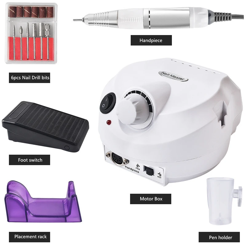 

30000RPM Electric Machine Electric Manicure Machine Drills Accessory Pedicure Kit Nail Drill File Bit Nail Equipment