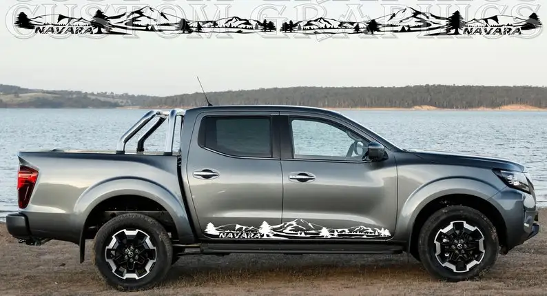 

Набор наклеек s Decal, полосатые горы, Комплект тела, Спортивная наклейка на боковую дверь, гоночный дизайн, совместим с Nissan Navara Pro-4x L
