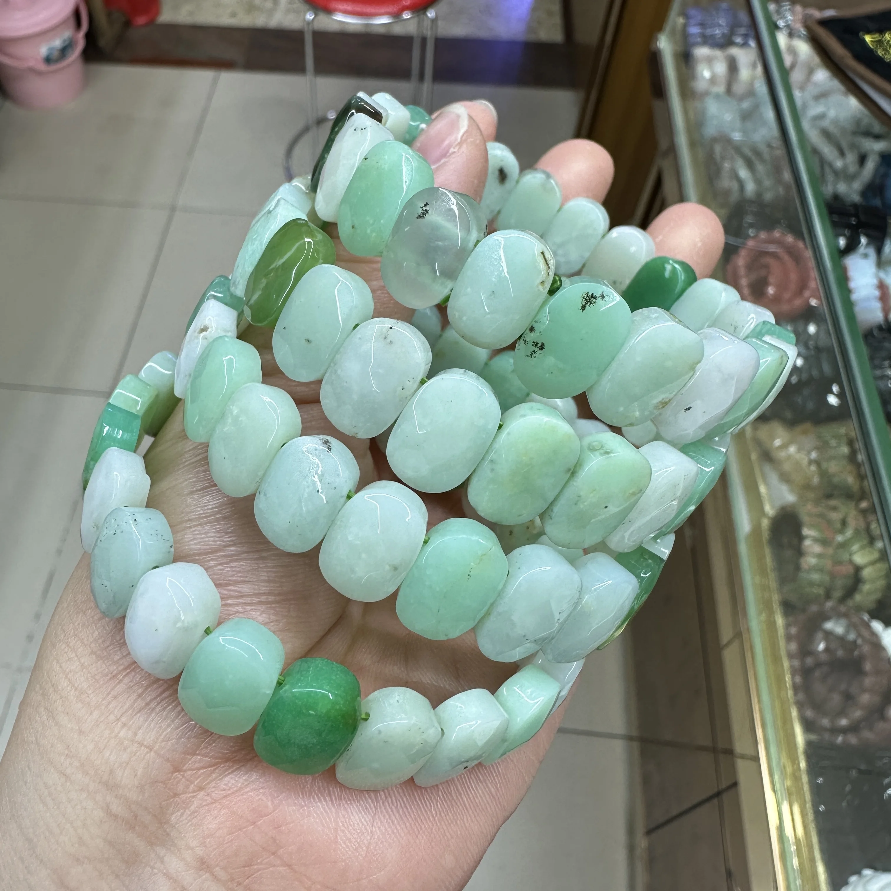 

AAA Natural Chrysoprase Australian Jades Stone 8*14cm Green Beads For Jewelry Bracelets For Women Gift Wholesale