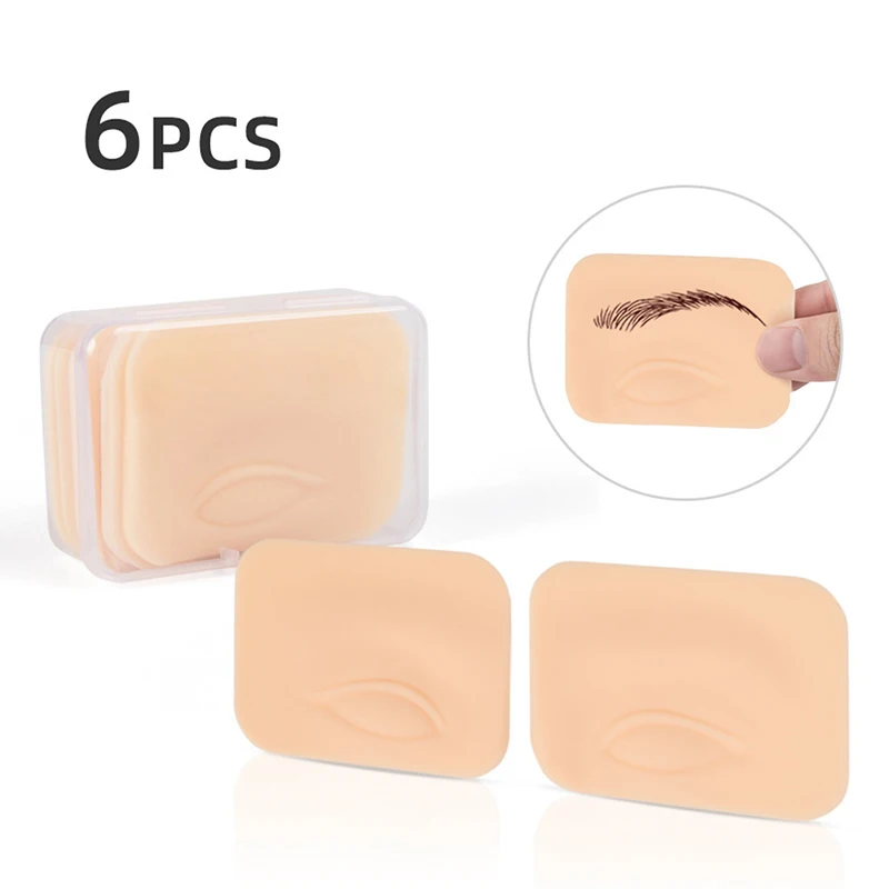 

3Pairs 5D Tattoo Practice Skin Blank Eyebrow Practice Skin Soft Silicone With Box for Salon Supplies Beginners Makeup Artist