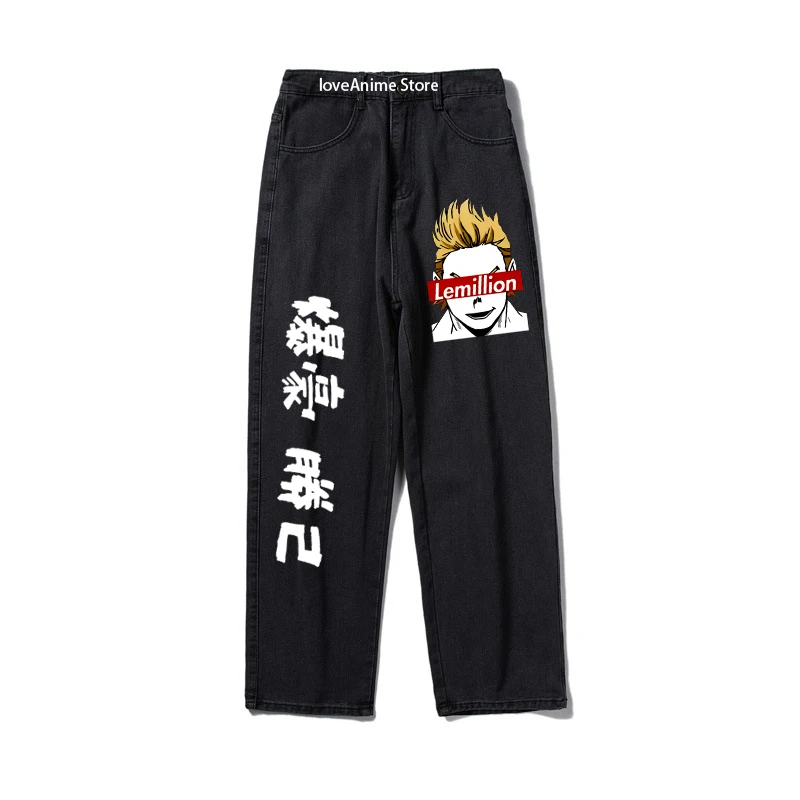 

Anime Jeans My Hero Academy Pants Jeans Men Summer Streetwear Jeans Harajuku Y2k Jeans Hip Hop Wide Leg Pants Men's Clothing