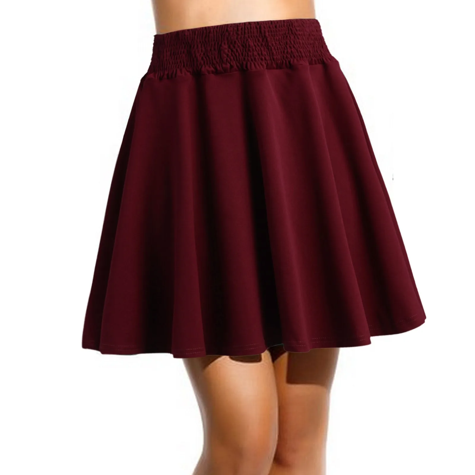 

Long Skirt with Slit Womens Vocation Beach Elegant Short Prints Ruffled Casual Daily Elastic Waist Skirt Woman Urban Clothing