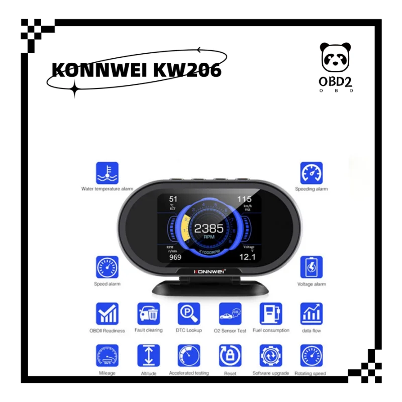 

Автомобильный бортовой сканер KONNWEI KW206, цифровой измеритель расхода топлива, температуры воды, KW309