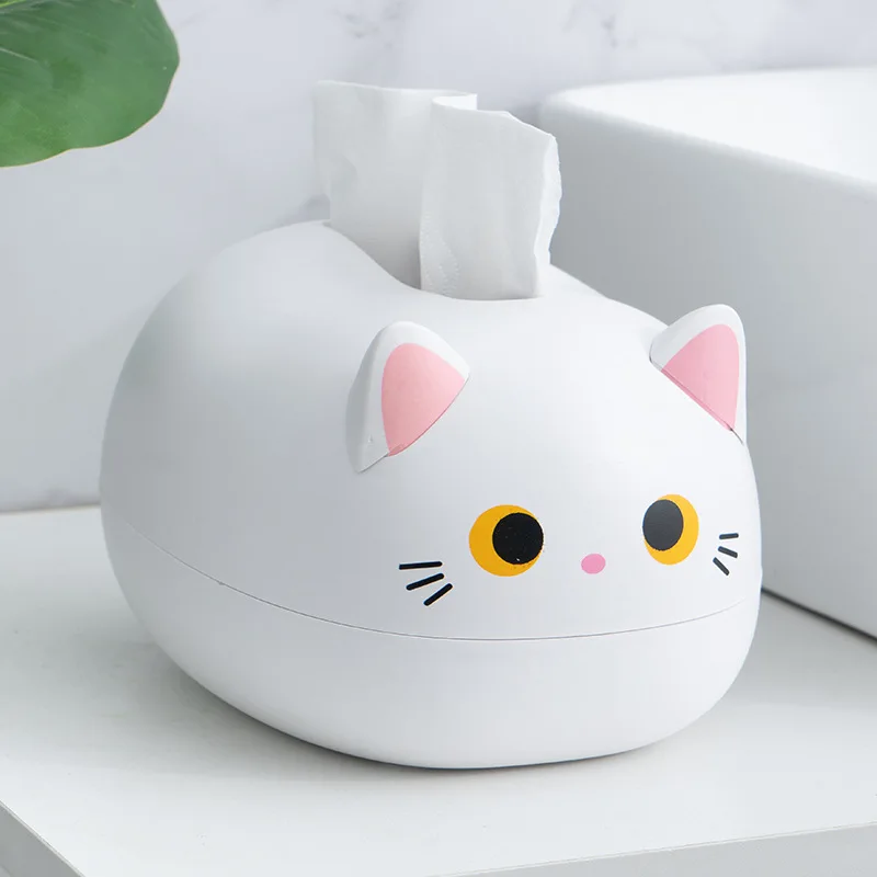 Кавайная кошка коробка для салфеток Настольный держатель туалетной бумаги