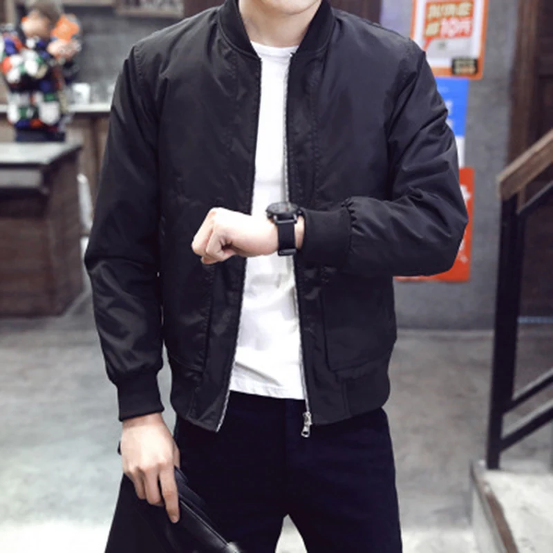 

Fashion Men's Bomber Zipper Jacket Male Casual Streetwear Hip Hop Slim Fit Pilot Baseball Coats Men Clothing