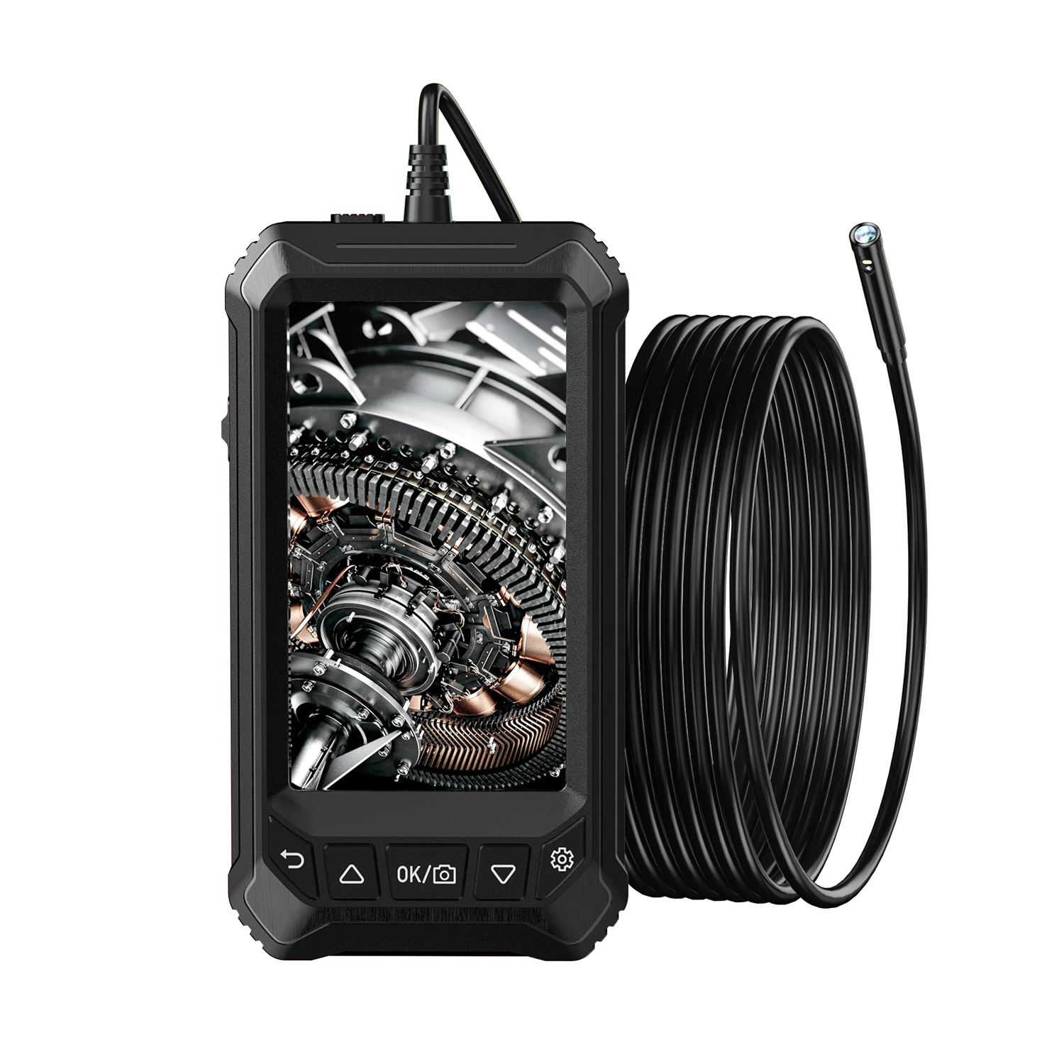 

ANESOK Industrial Endoscope 1080P HD Borescope Inspection Camera IP67 Waterproof 5.0 Inch LCD Screen 5M Semi-Rigid Cable 1800mAh