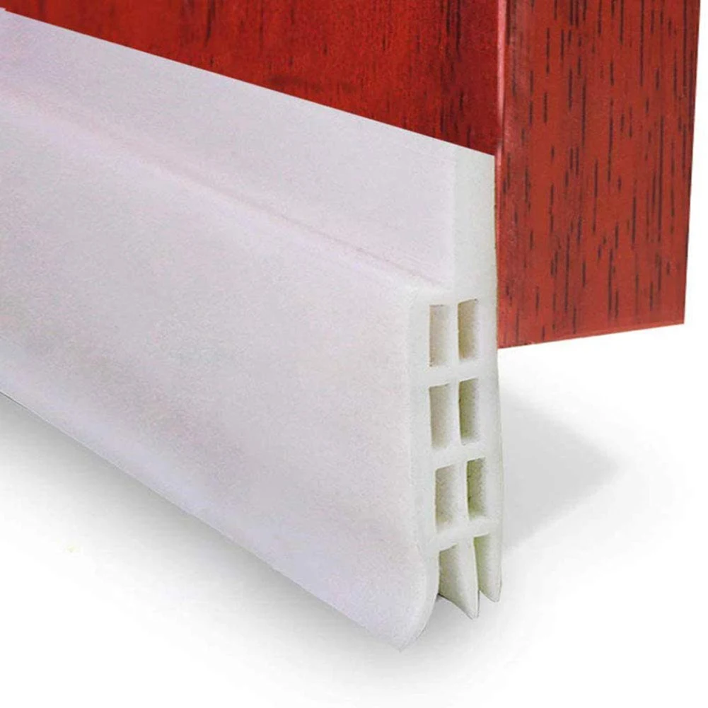 

2M Adhesive Under Door Sweep Weather Stripping Soundproof Rubber Bottom Seal Strip Draft Stopper Draught Excluder White Gray