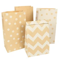 10pcs kraft paper bag biscuit candy food cookie snack baking treat bags wedding birthday party christmas gift packaging supplies