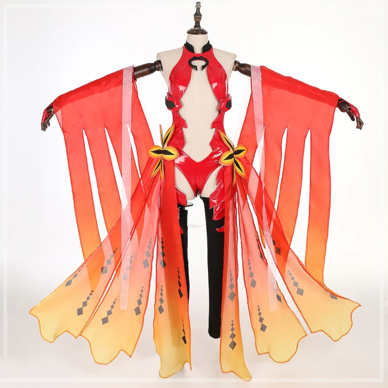 Guilty Crown Cos Yuzuriha Inori классический красный золотая рыбка косплей костюм сексуальный