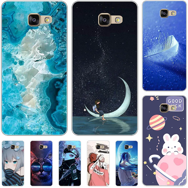 New Cute Cartoon Cover For Samsung Galaxy A7 2017 A720 A7 2016 A710 A700 A700F Case Pattern Back Cover Silicone Bag Shell