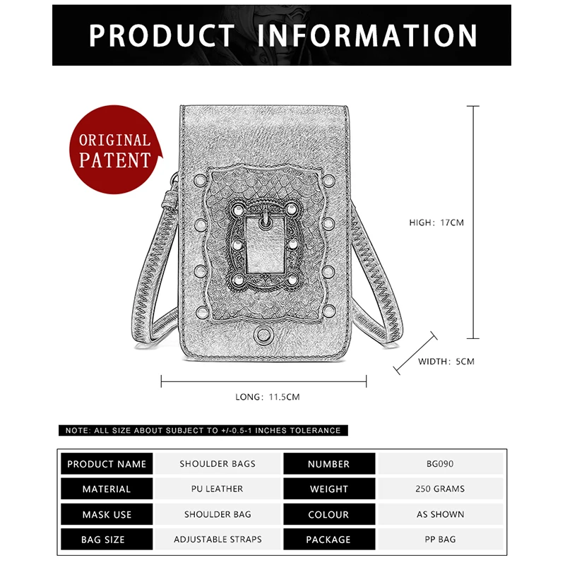 JIEROTYX Leather Messenger Bag for Women Crossbody Purse Vintage Phone Bags Outdoor Steampunk Small Mini Travel Bag Female