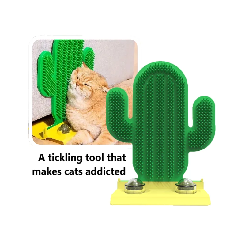 

Pet Cat Brush Massage Cat Comb With cactus Soft Pet Brush For Cats Self Groomer Rubs The Face Tickling Comb Pets Grooming Tool