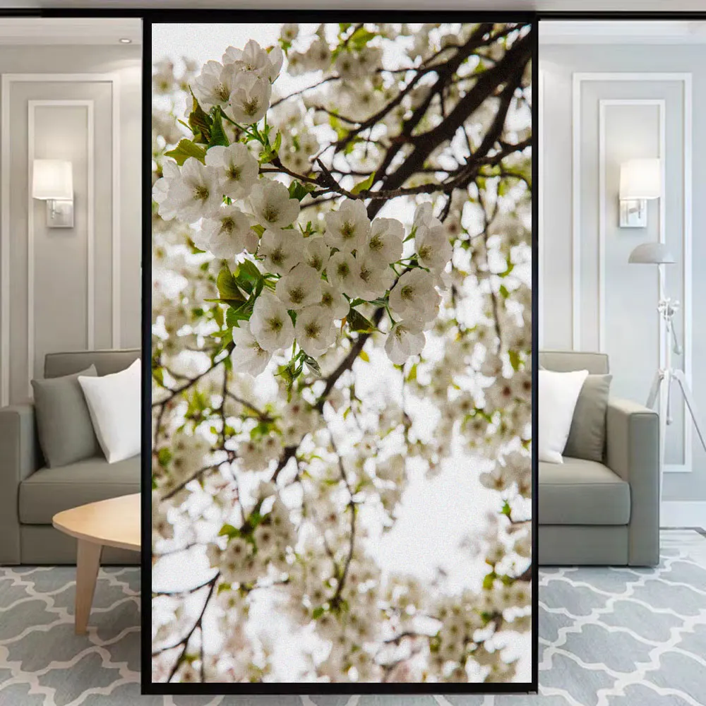 

Без клея, статическая липкая оконная пленка для конфиденциальности, контроль тепла, УФ-блокирующая стеклянная наклейка, цветочный декоративный узор, непрозрачный оттенок окна